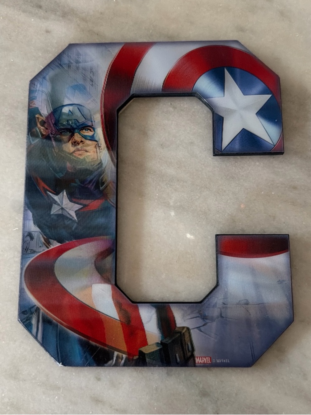 Marvel Captain America Letter C Wall Art - Red Blue White - Picture 3 of 5